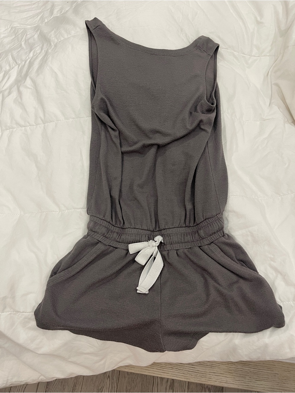Sleeveless One-Piece Romper in Charcoal Gray